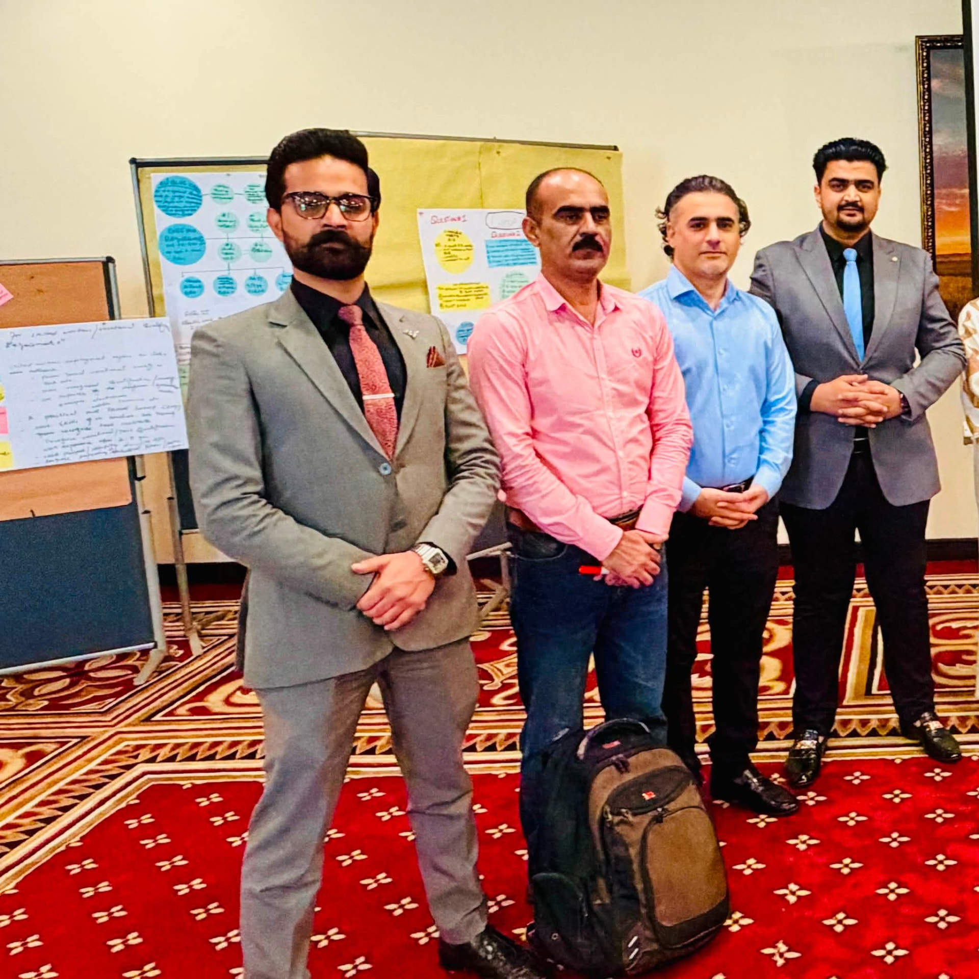 Delegation members standing together after the EU training session at Ramada Hotel, Islamabad